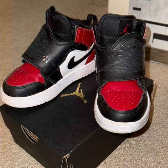 Jordan Other - Sky Jordan 1 Black and Red High-Top Sneakers Nike size 11C